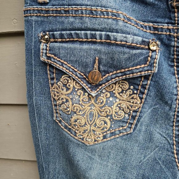 Nine West Cropped Jeans with Bling on the Flap Pockets size 8/29 - Picture 5 of 13